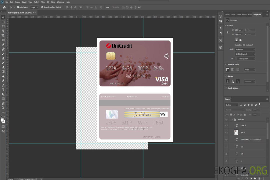 Carte de débit visa Italie UniCredit Bank template Carte de débit visa Italie UniCredit Bank template